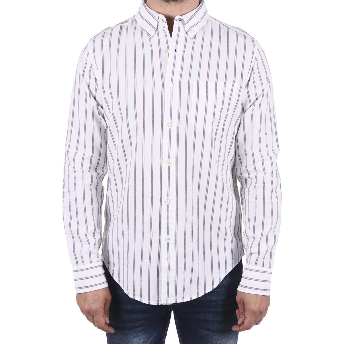 Camisa Rayas Verticales Cuello Americano J.opus para Hombre