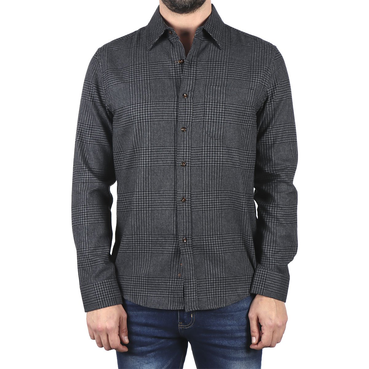 Camisa Manga Larga Príncipe de Gales J.opus para Hombre