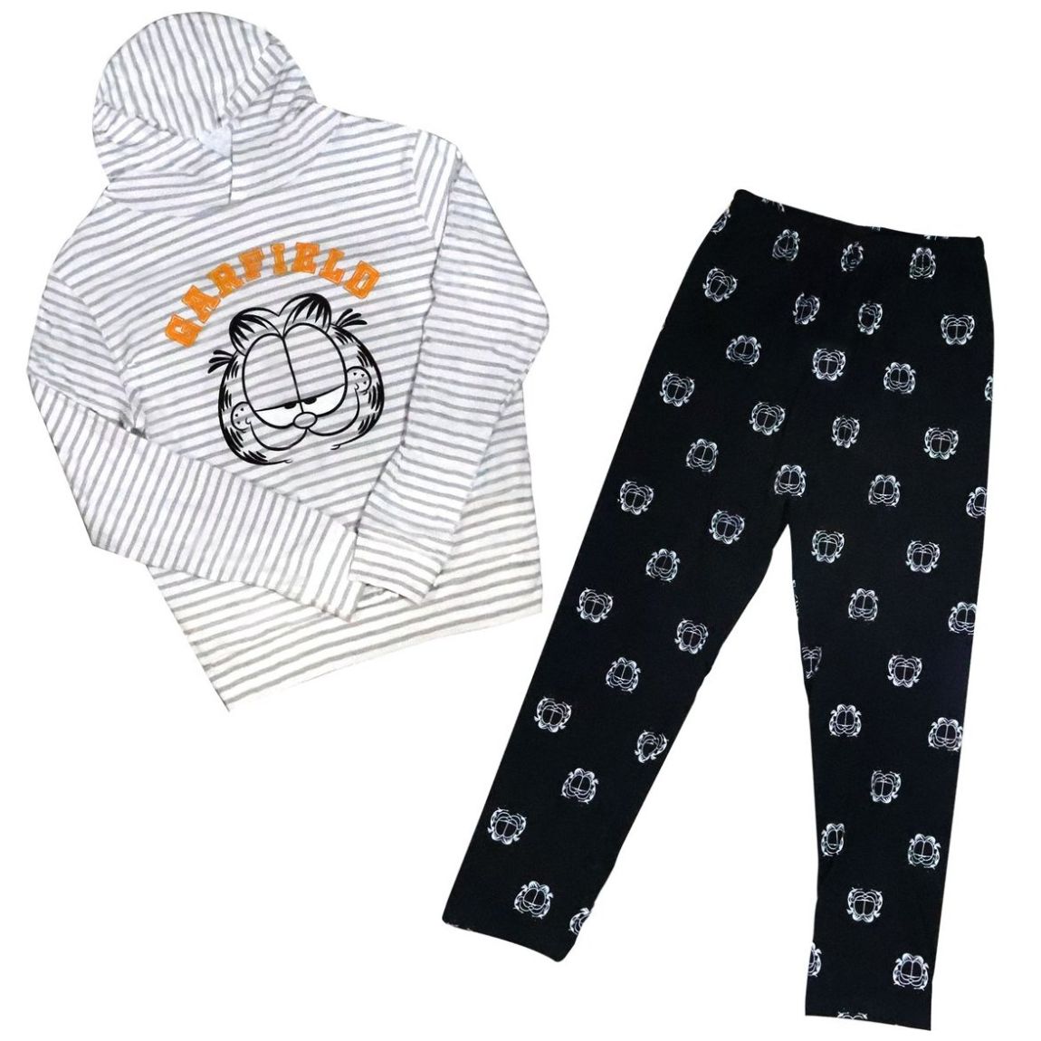 Pijama de Playera y Pantalón con Diseño Garfield para Hombre