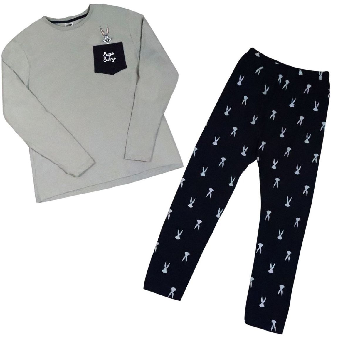 Pijama de Playera y Pantalón con Diseño Looney Tunes para Hombre