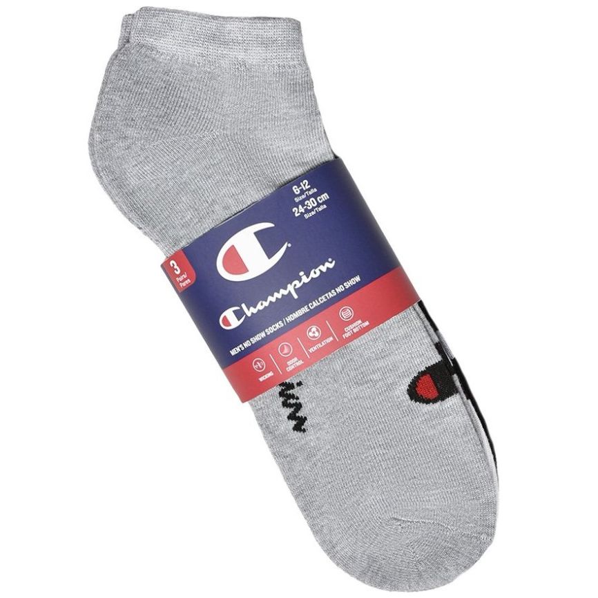 3 Pack Calcetas Tobilleras Multicolor con Diseño Champion para Hombre