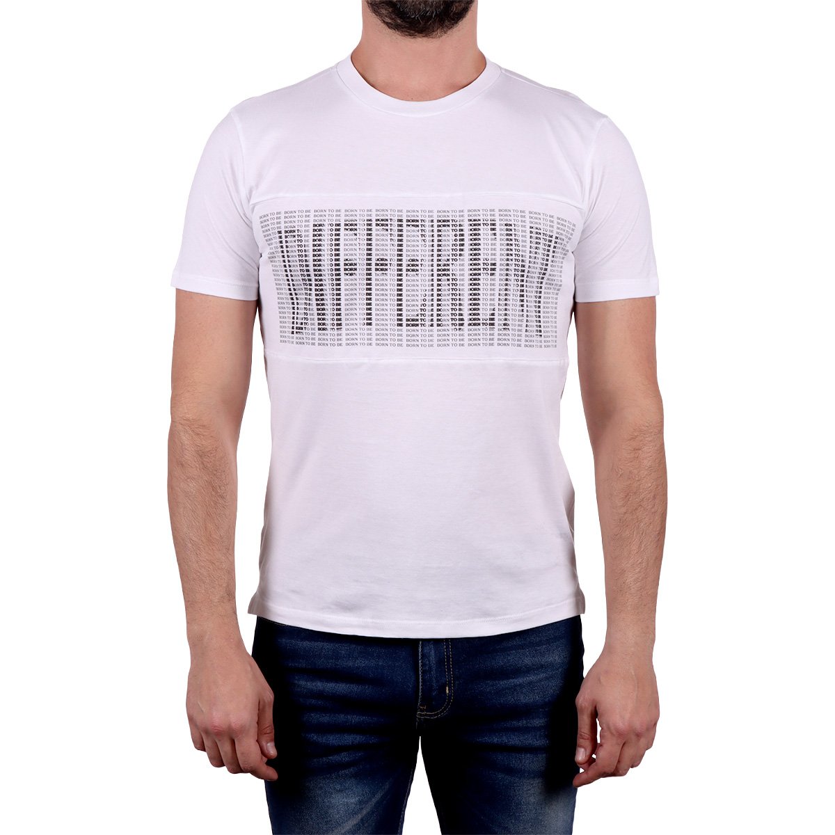 Playera Algodón Gráfico Horizontal Silver Plate para Hombre