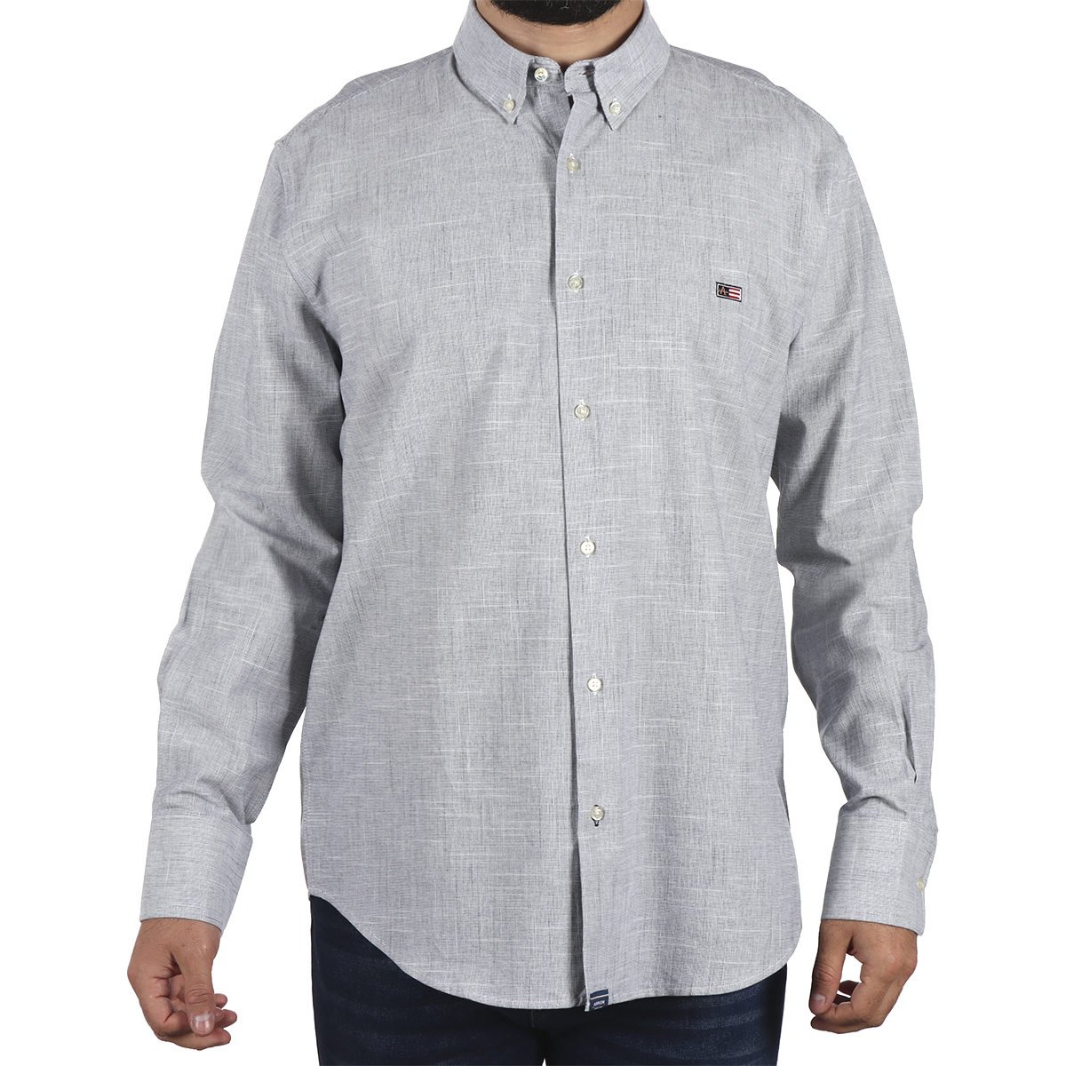 Camisa Algodón Button Down Manga Larga Arrow para Hombre
