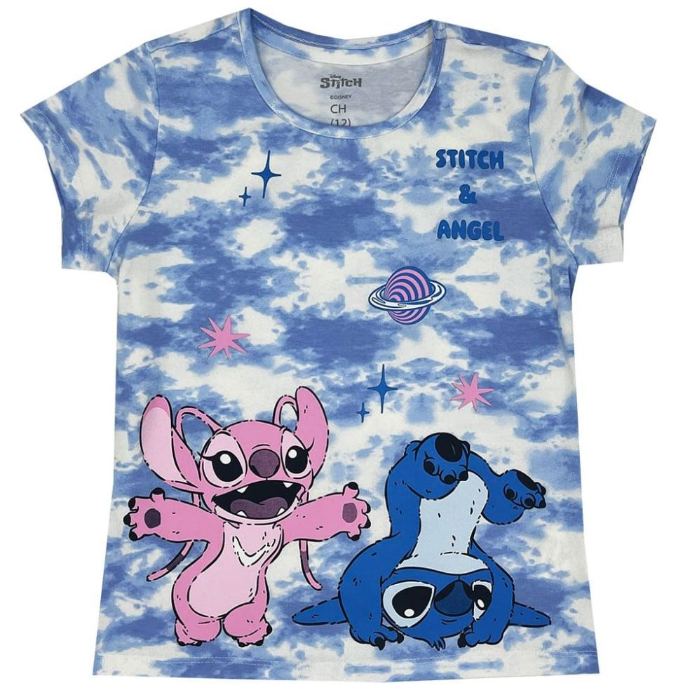 Playera Manga Corta Stitch Disney para Niña