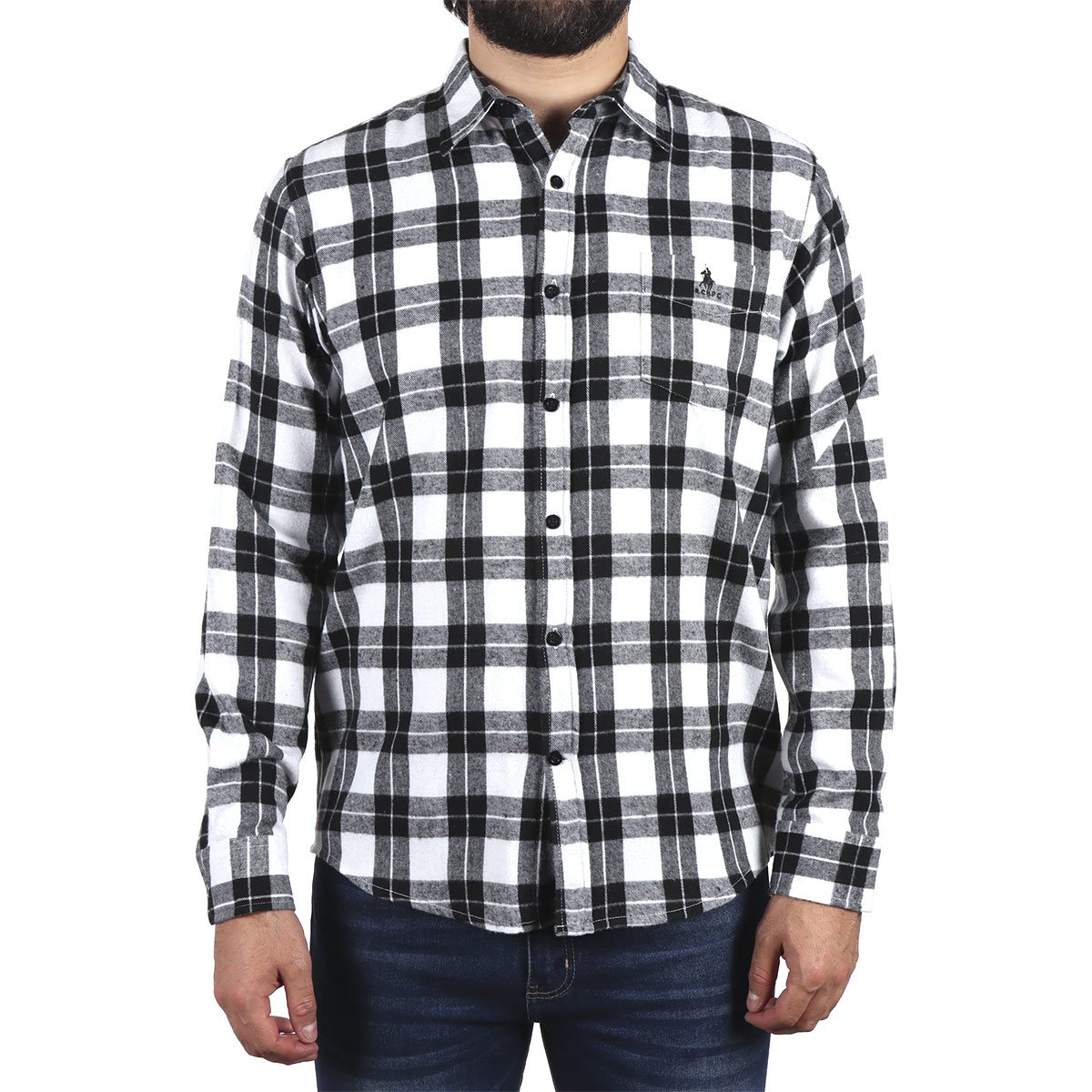Camisa Cuadros Manga Larga Polo Club para Hombre