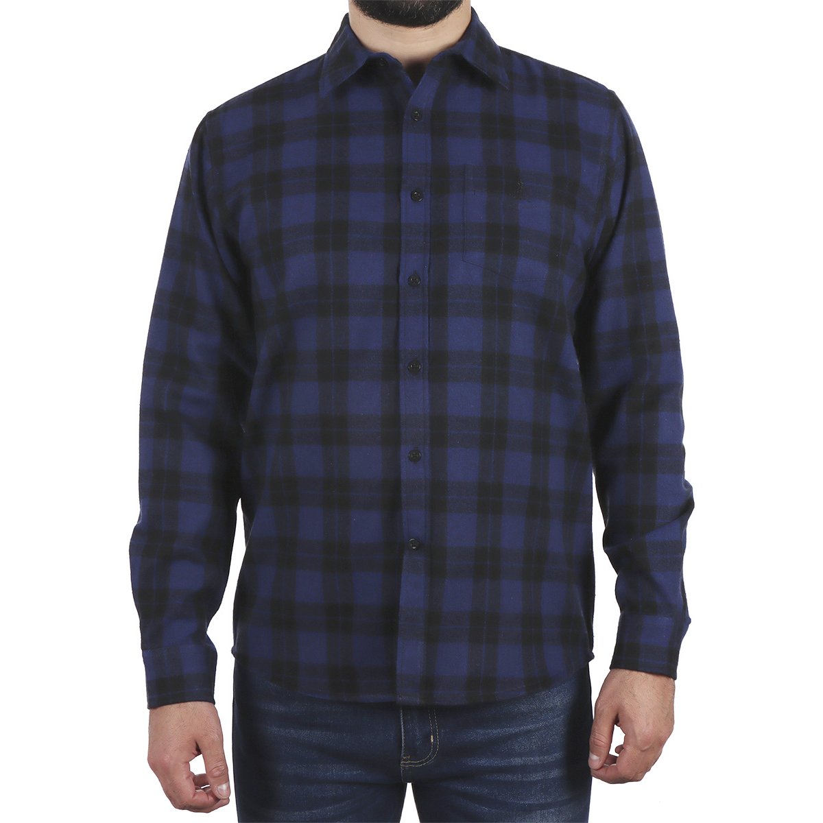 Camisa Cuadros Manga Larga Casual Polo Club para Hombre