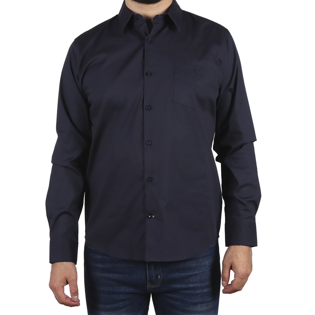Camisa Liso Stretch Manga Larga Polo Club para Hombre