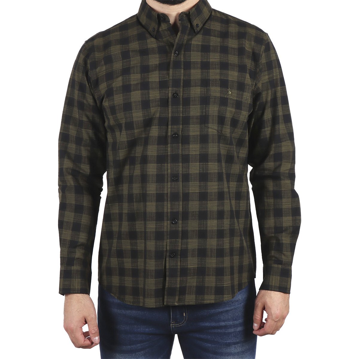 Camisa Cuadros Manga Larga Casual Polo Club para Hombre