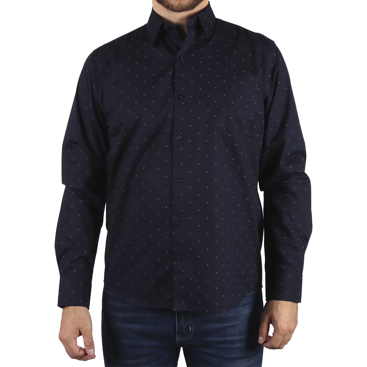 Camisa Estampada Manga Larga Polo Club para Hombre