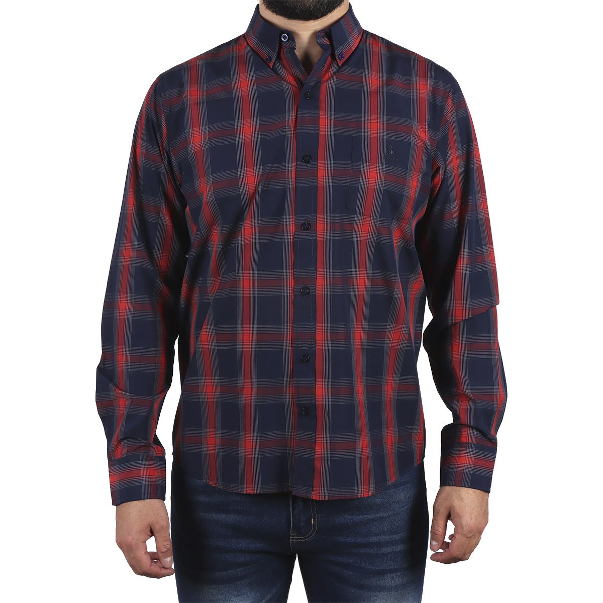 Camisa Cuadros Manga Larga Polo Club para Hombre