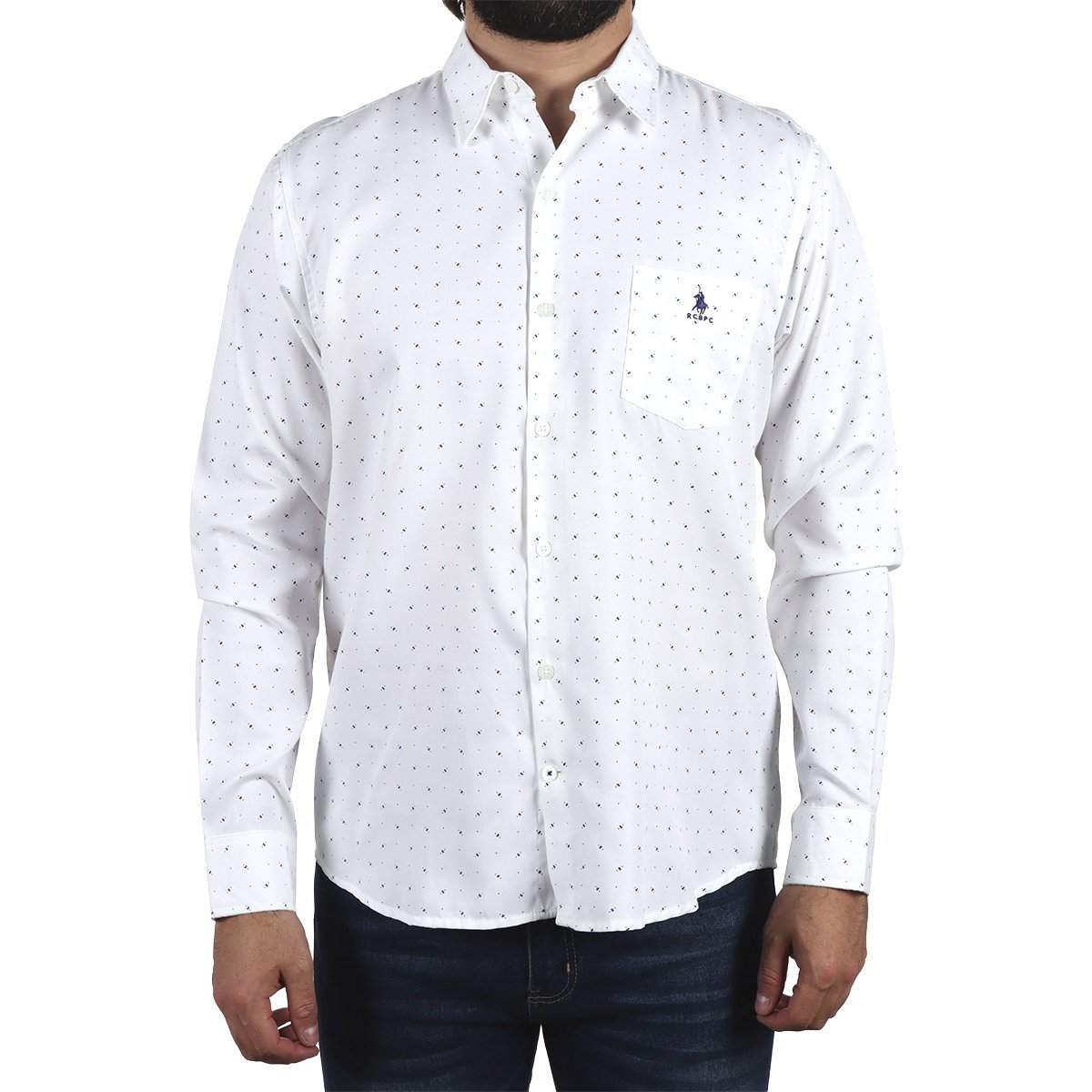 Camisa Estampada Manga Larga Polo Club para Hombre