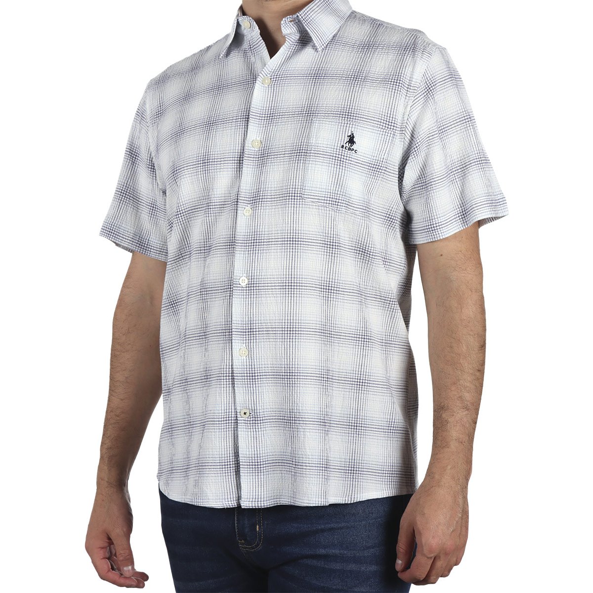 Camisa Cuadros Manga Corta Casual Polo Club para Hombre