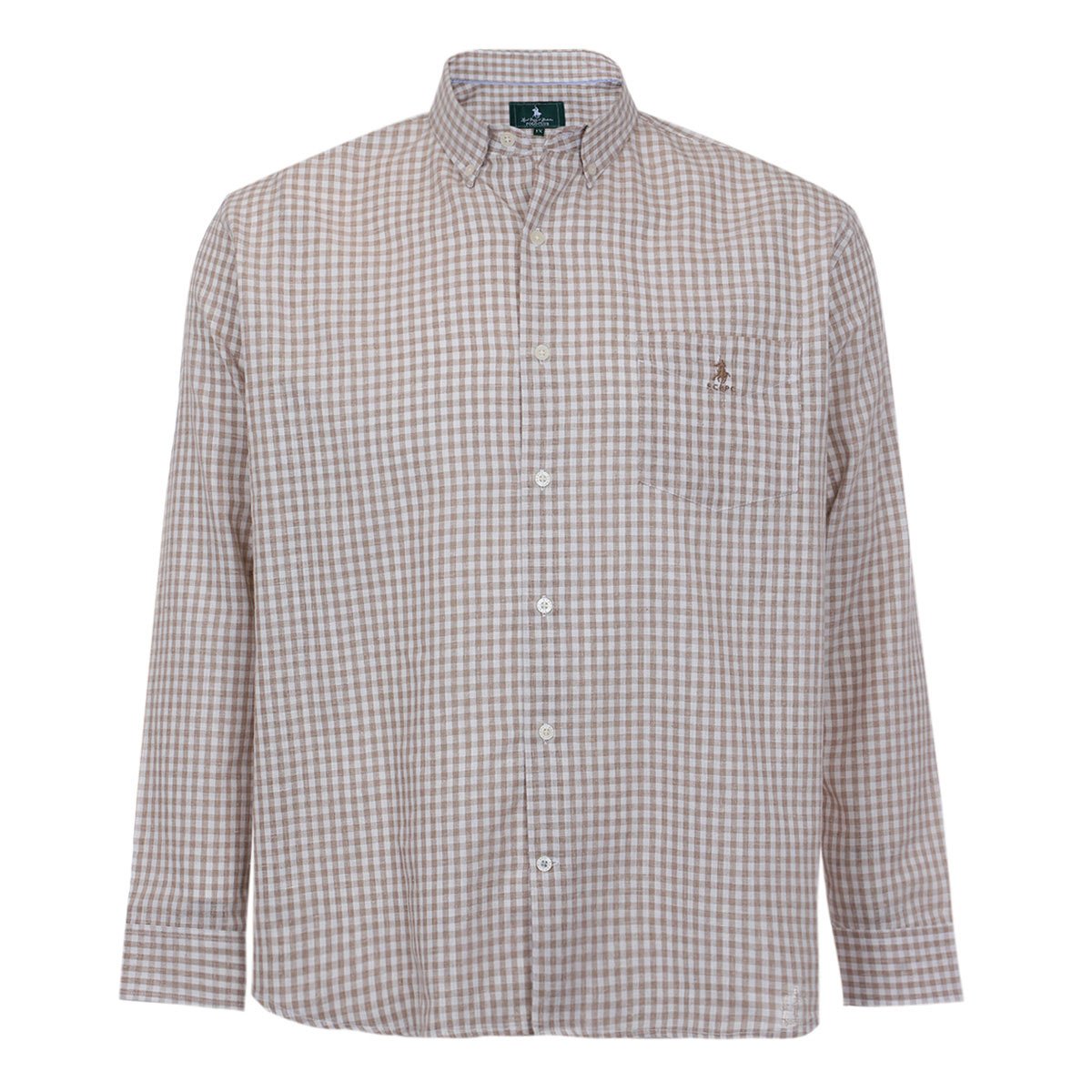 Camisa Casual Ml Fantasia Beige Polo Club Evr494
