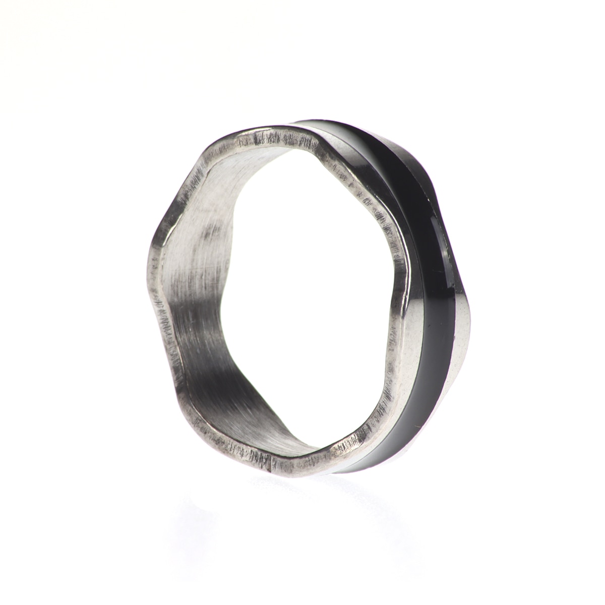 Anillo Ondulado Acero Level 26 para Hombre