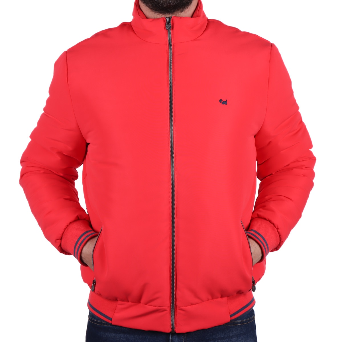 Chamarra Bomber Cuello Alto y Acanalados Ferrioni Hombre