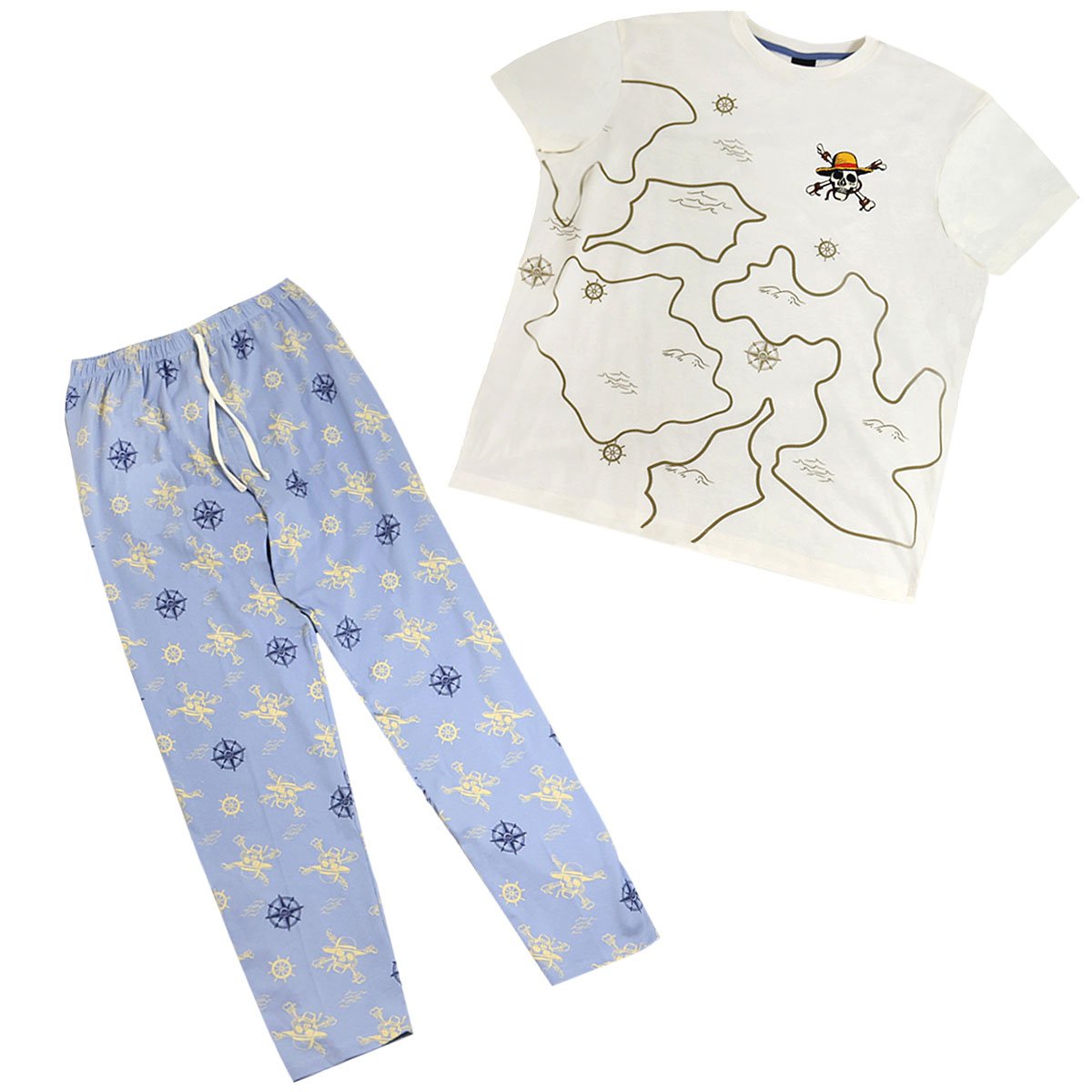 Pijama de Playera y Pantalón con Diseño One Piece para Hombre