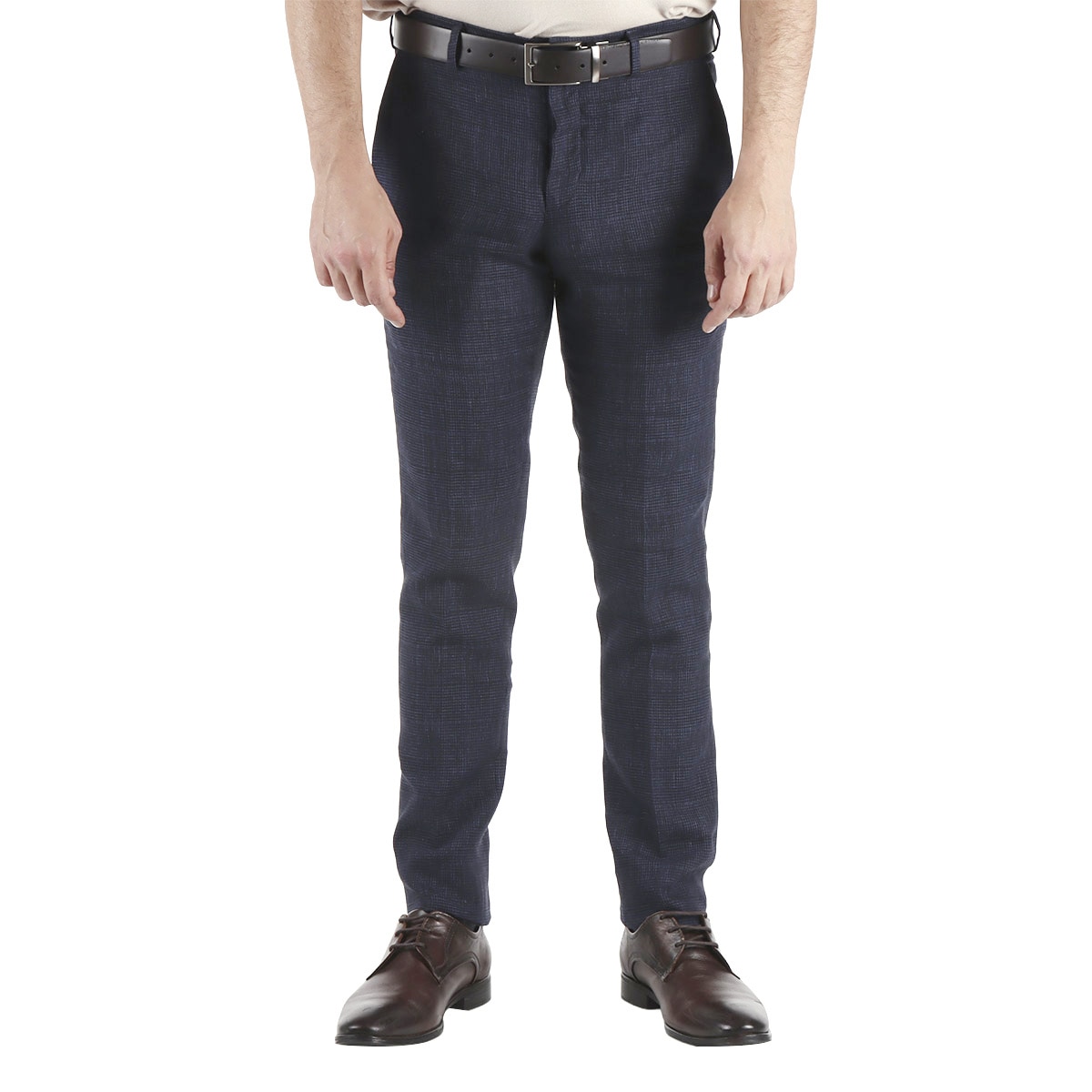 Pantalón Slim Fit Azul Marino Cuadros Lmental para Hombre