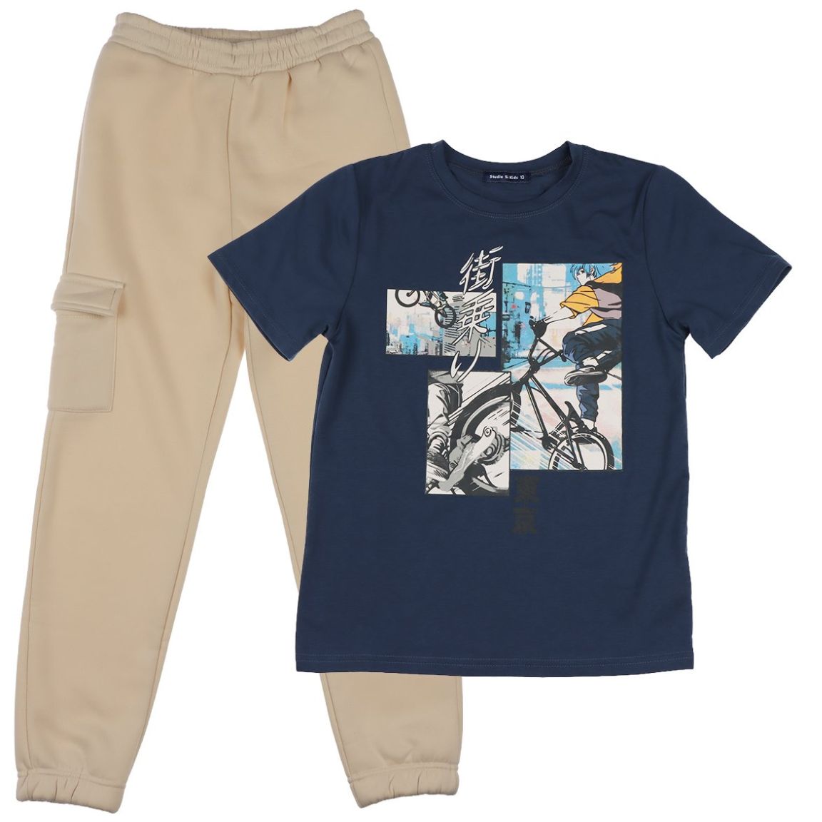Conjunto 2 Piezas: Playera Manga Corta y Jogger Studio si Niño