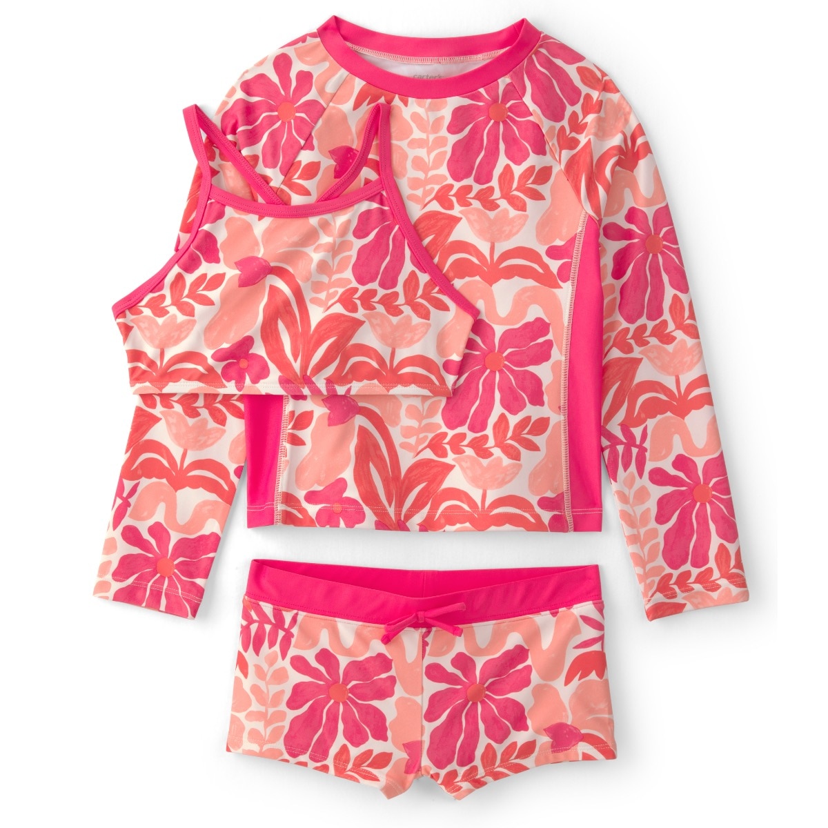 Traje de Baño con Estampado Floral Carter's 3 Piezas para Niña