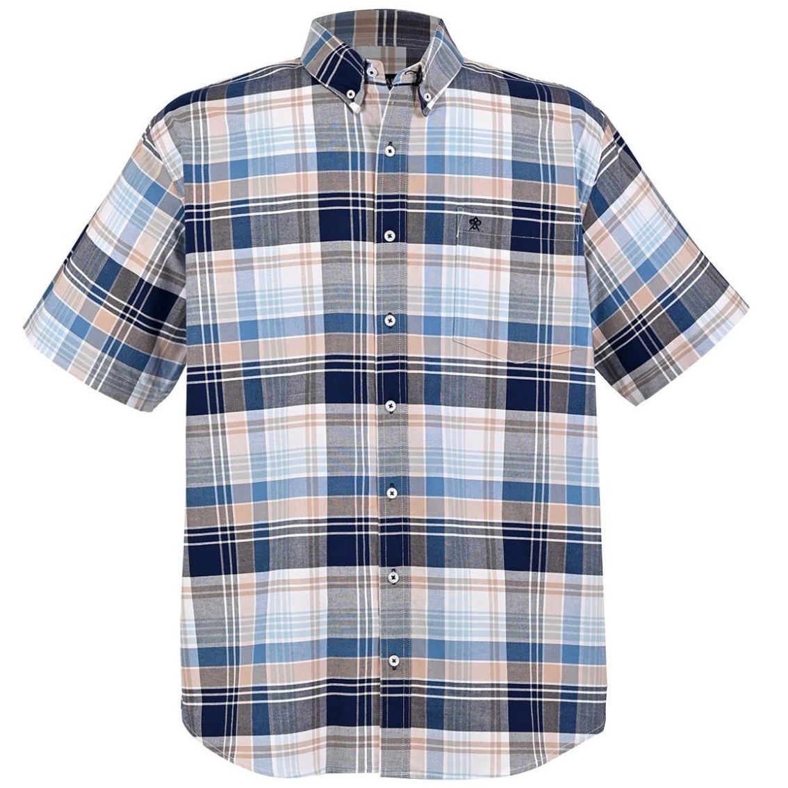 Camisa Cuadros Cavalatti Manga Corta para Hombre Plus
