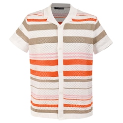 camisa-regular-fit-manga-corta-ted-lapidus-tejida-blanco-combinado-para-hombre