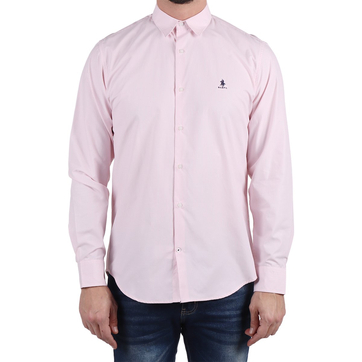 Camisa Slim Fit Manga Larga Rayas Polo Club Hombre