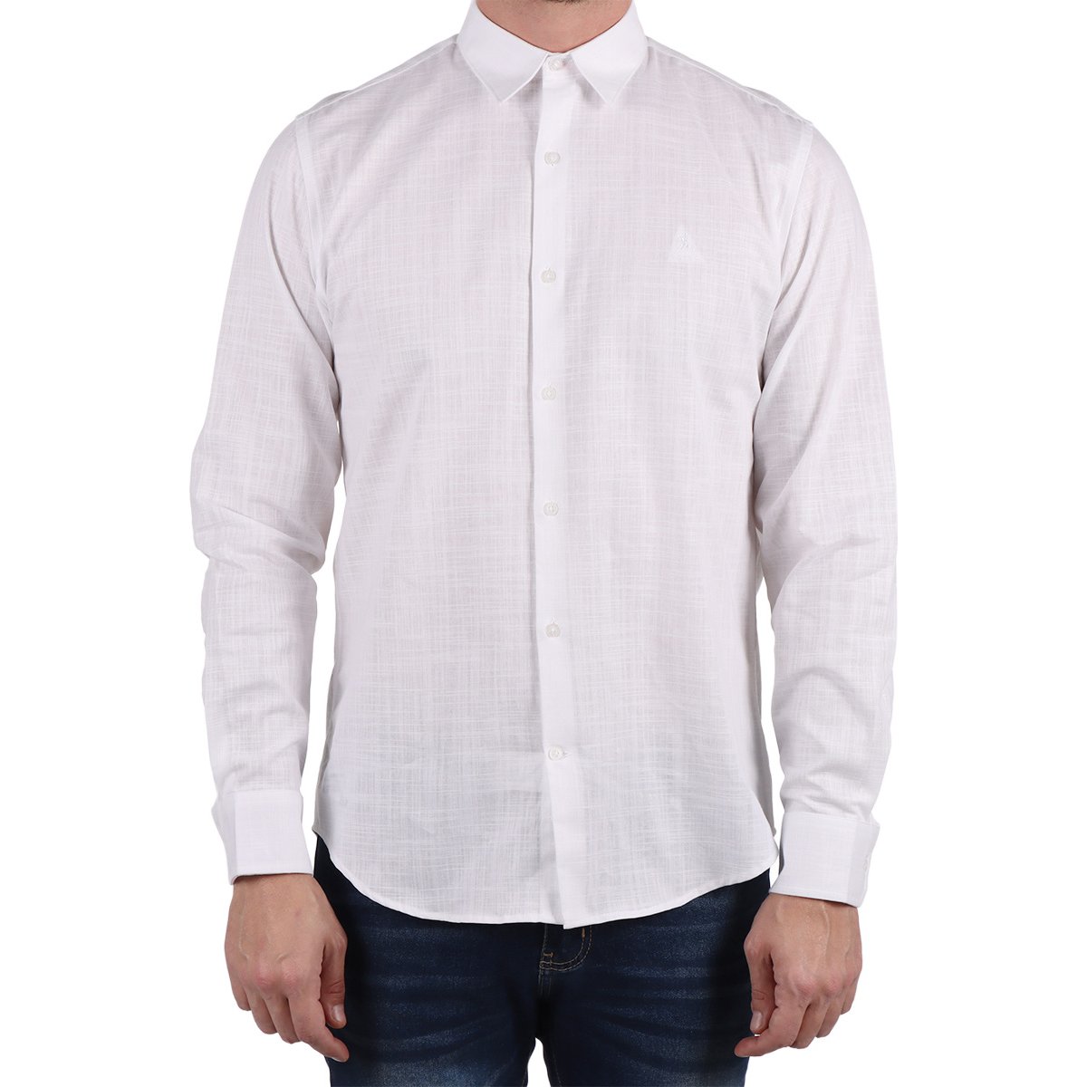 Camisa Lisa Slim Fit Manga Larga Polo Club Hombre
