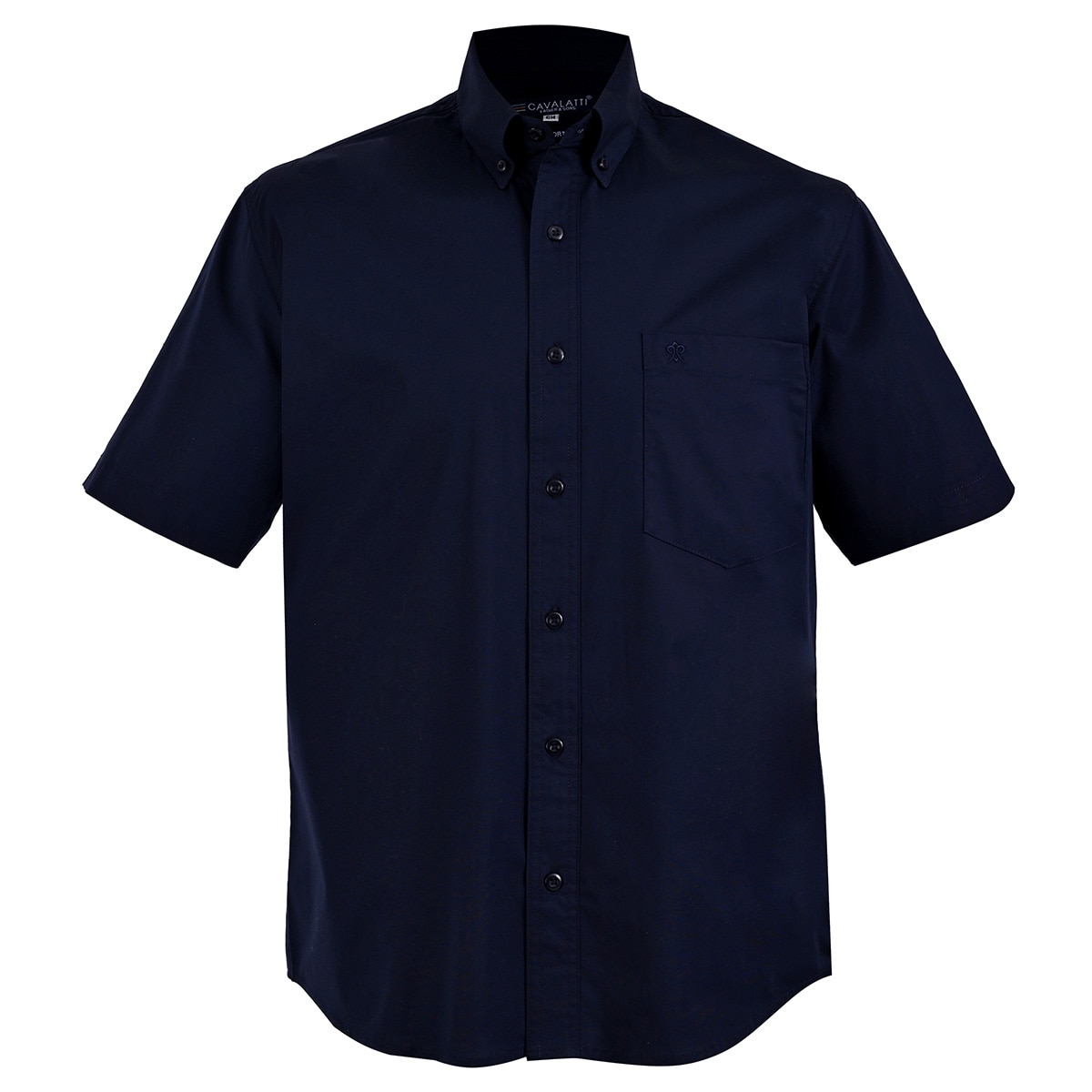 Camisa Casual Lisa Regular Fit Cavalatti Manga Corta para Hombre