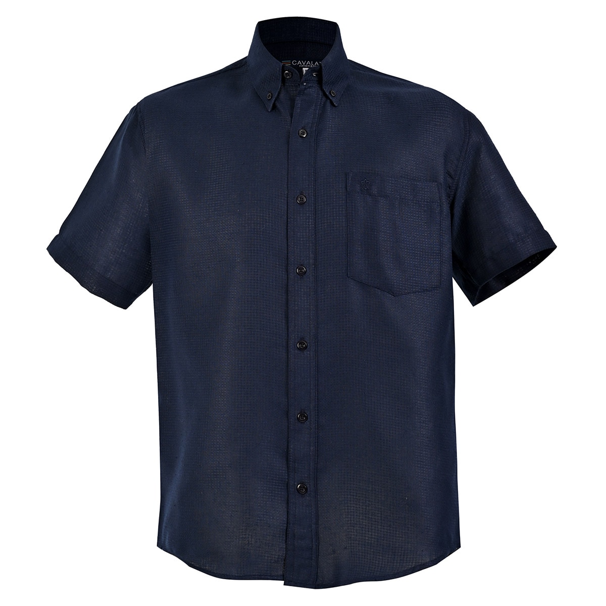Camisa Casual Lisa Relaxed Fit Cavalatti Manga Corta para Hombre