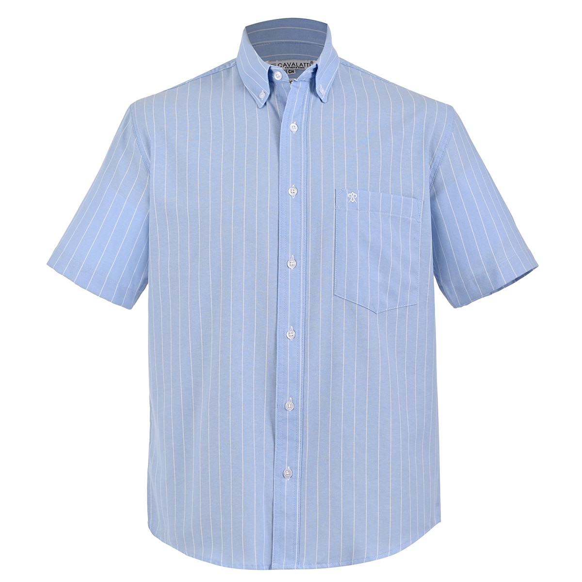 Camisa Casual Rayas Relaxed Fit Cavalatti Manga Corta para Hombre