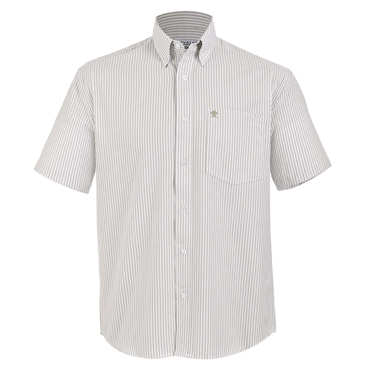 Camisa Casual Rayas Relaxed Fit Cavalatti Manga Corta para Hombre