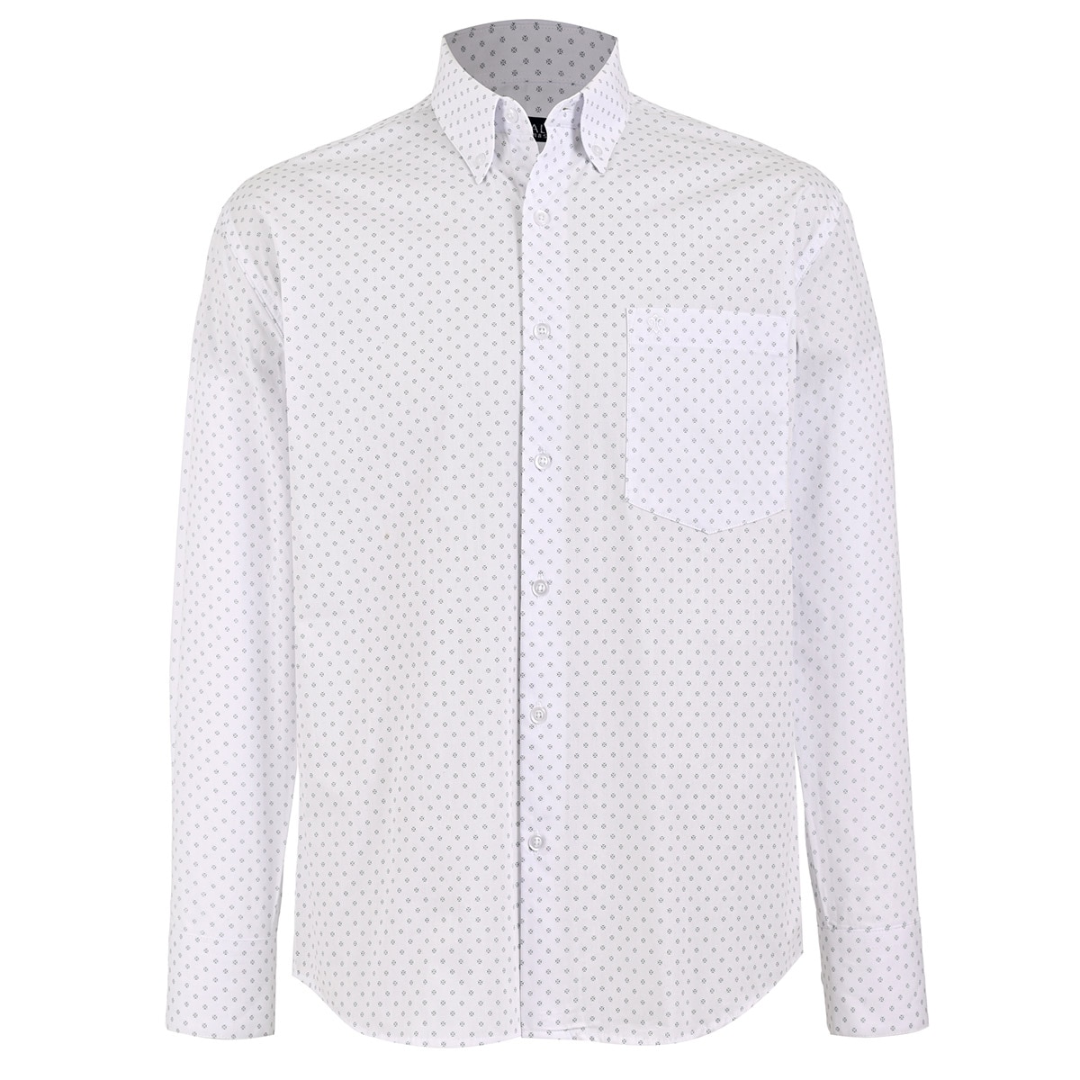 Camisa Casual Estampada Relaxed Fit Cavalatti Manga Larga para Hombre
