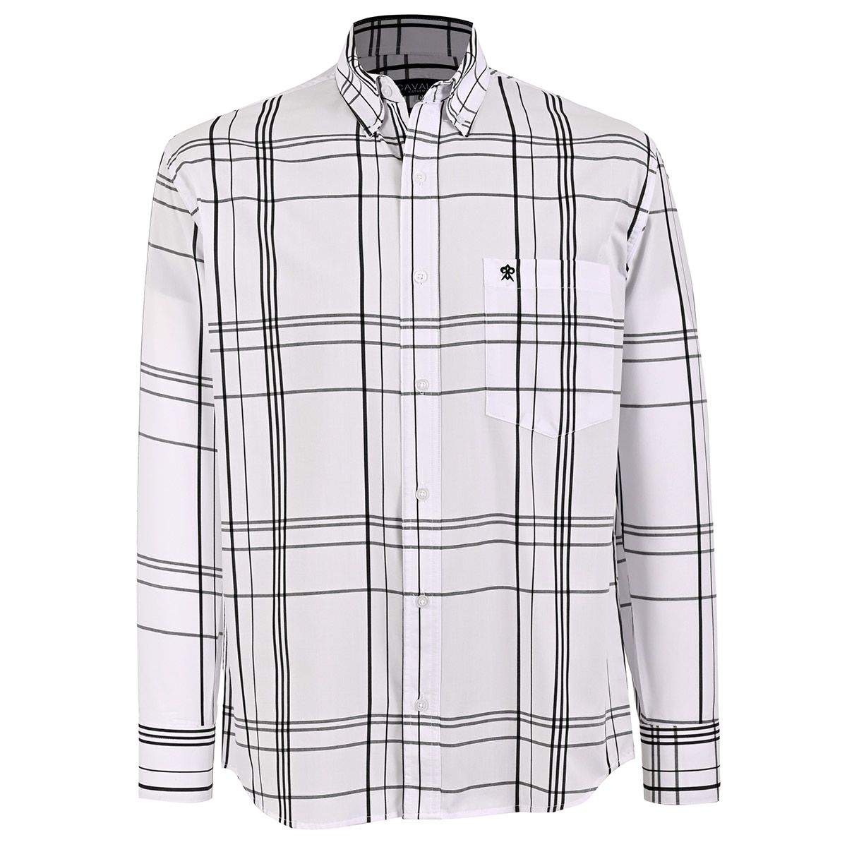 Camisa Casual Cuadros Relaxed Fit Cavalatti Manga Larga para Hombre