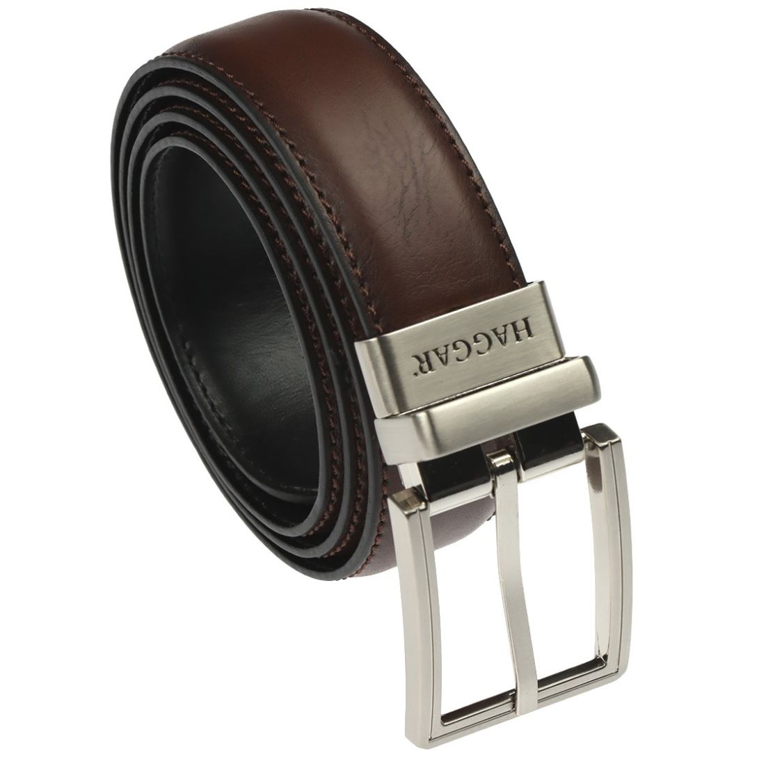 Cinturón Doble Vista Café Negro Haggar para Hombre