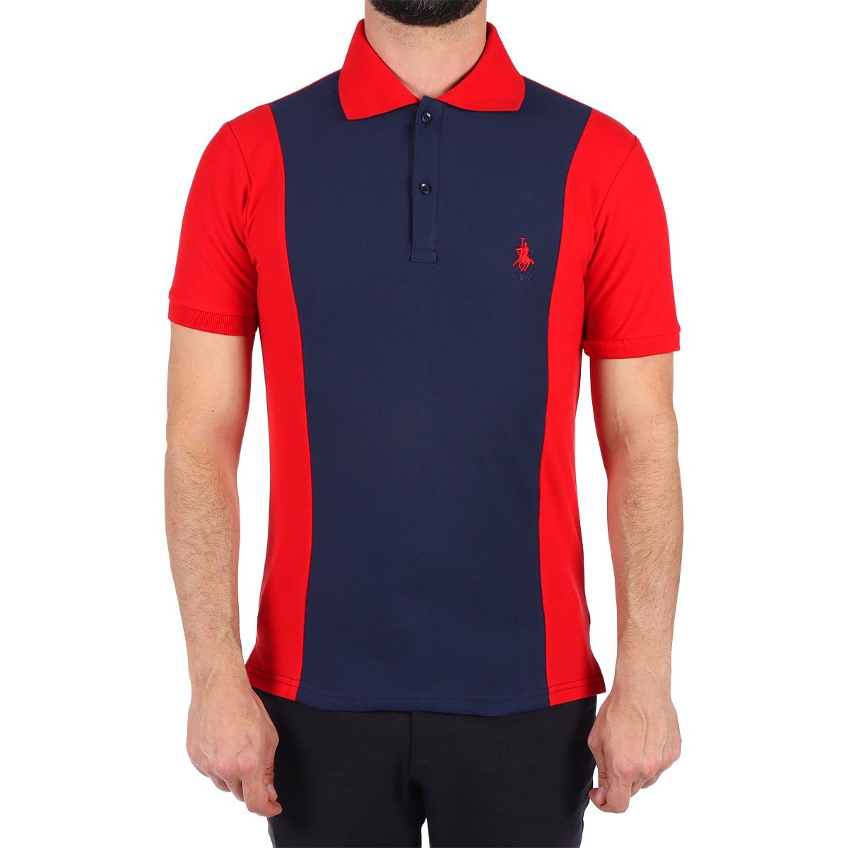 Playera Polo Bicolor Manga Corta Polo Club Hombre