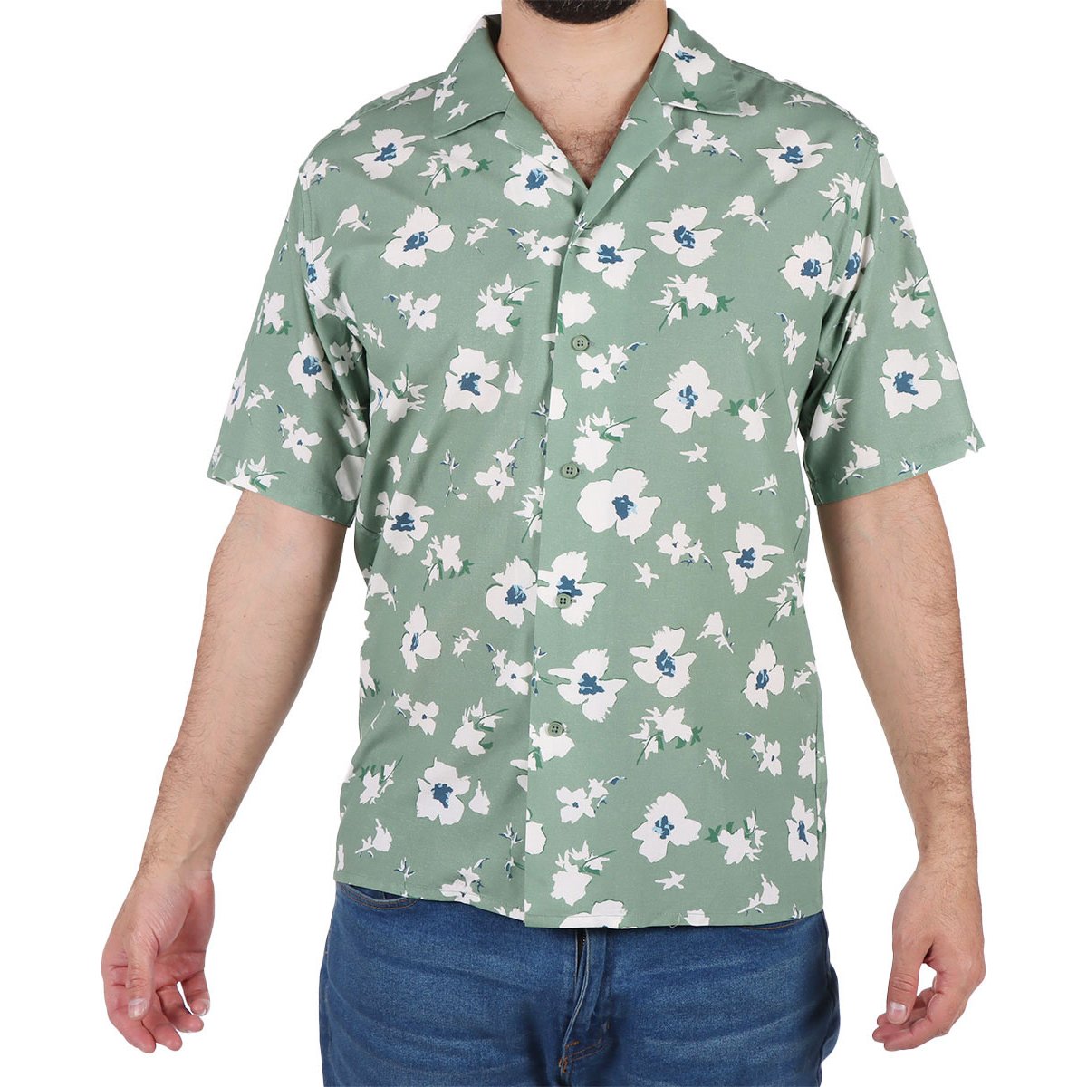 Camisa Manga Corta Floral Viscosa Fukka Hombre