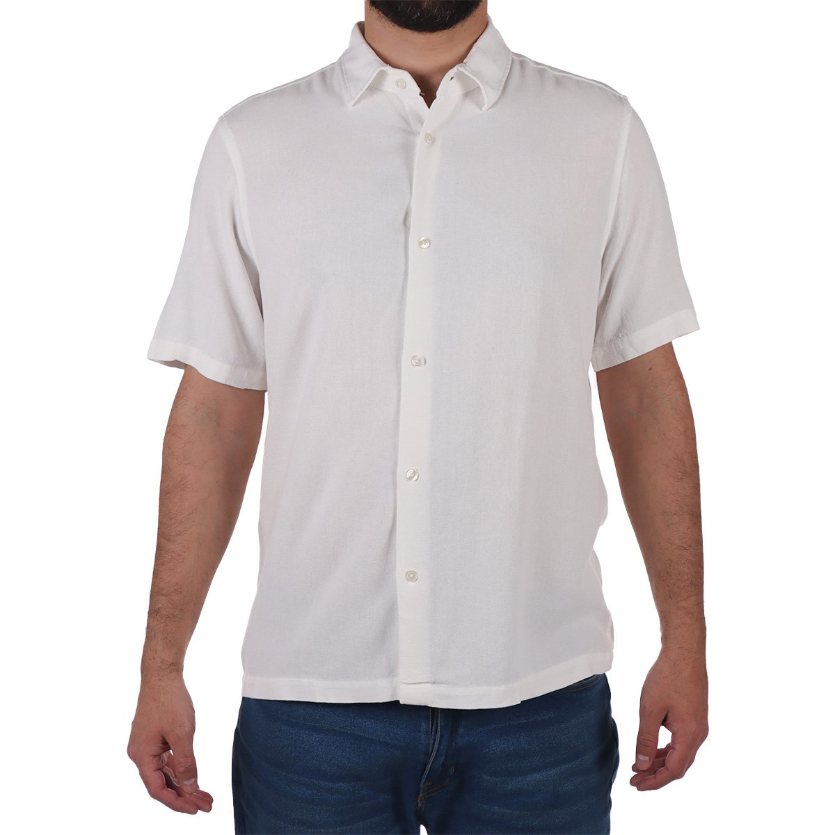 Camisa Manga Corta Casual Modal Algodón Fukka Hombre