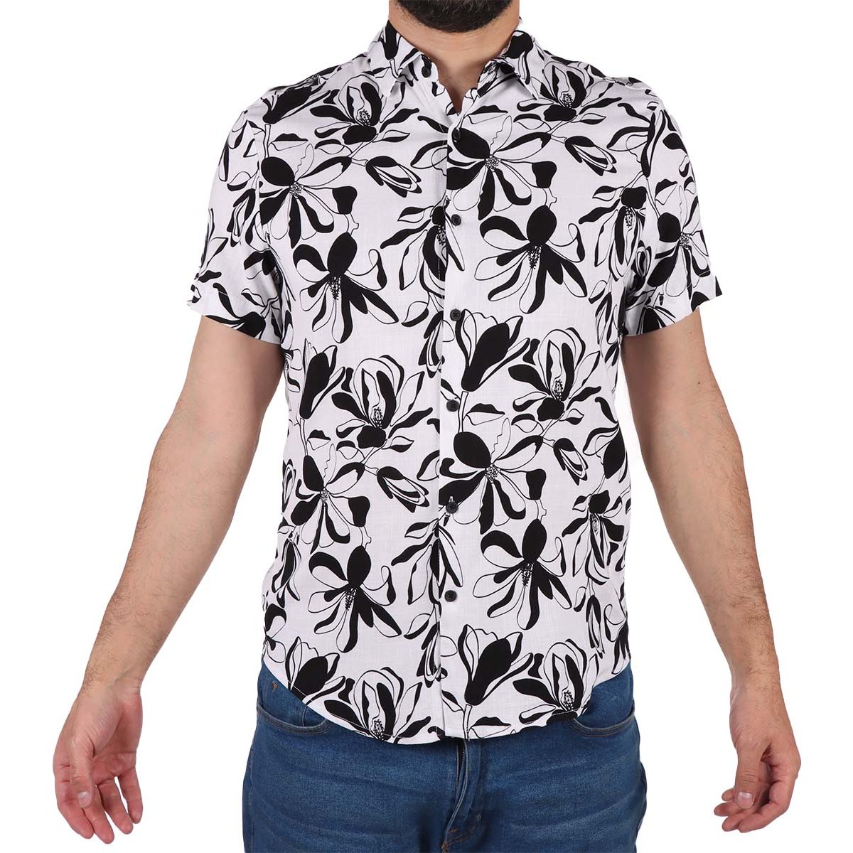 Camisa Manga Corta Estampado Floral Yongster Hombre