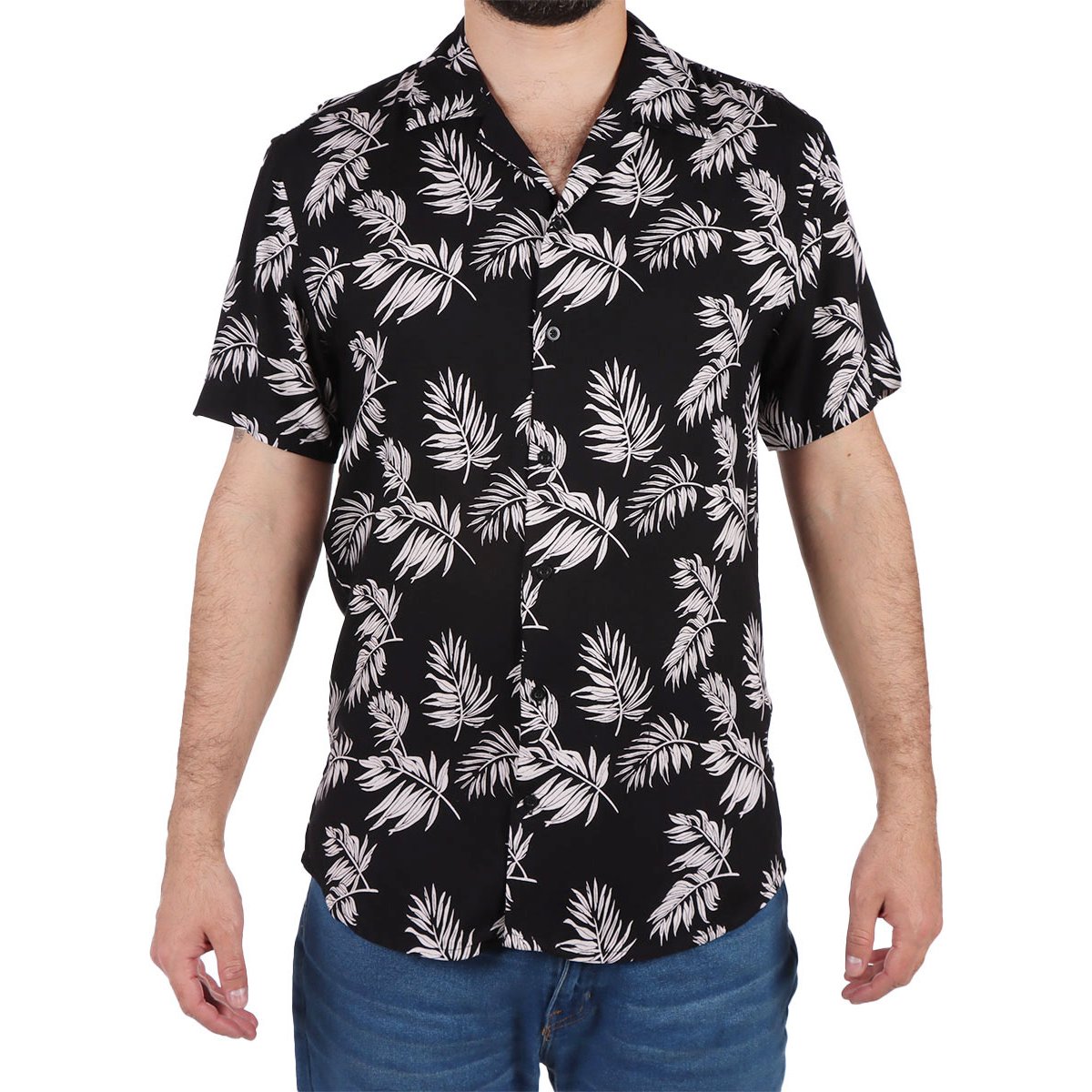 Camisa Manga Corta Tropical Palmeras Yongster Hombre