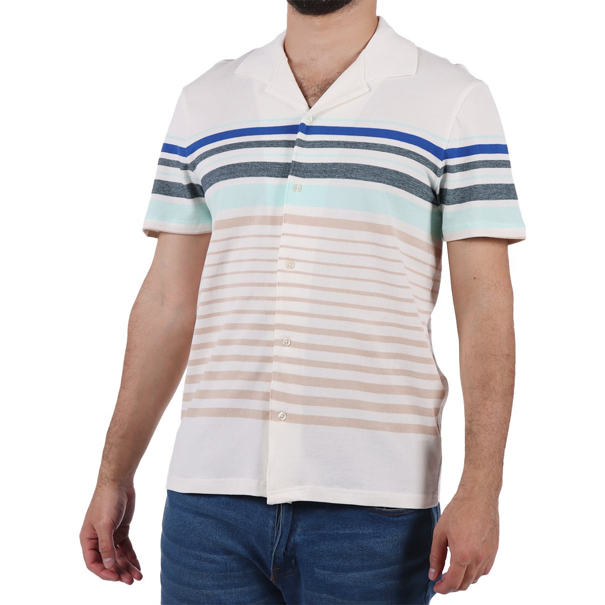 Camisa Manga Corta Micropiqué Bruno Magnani para Hombre