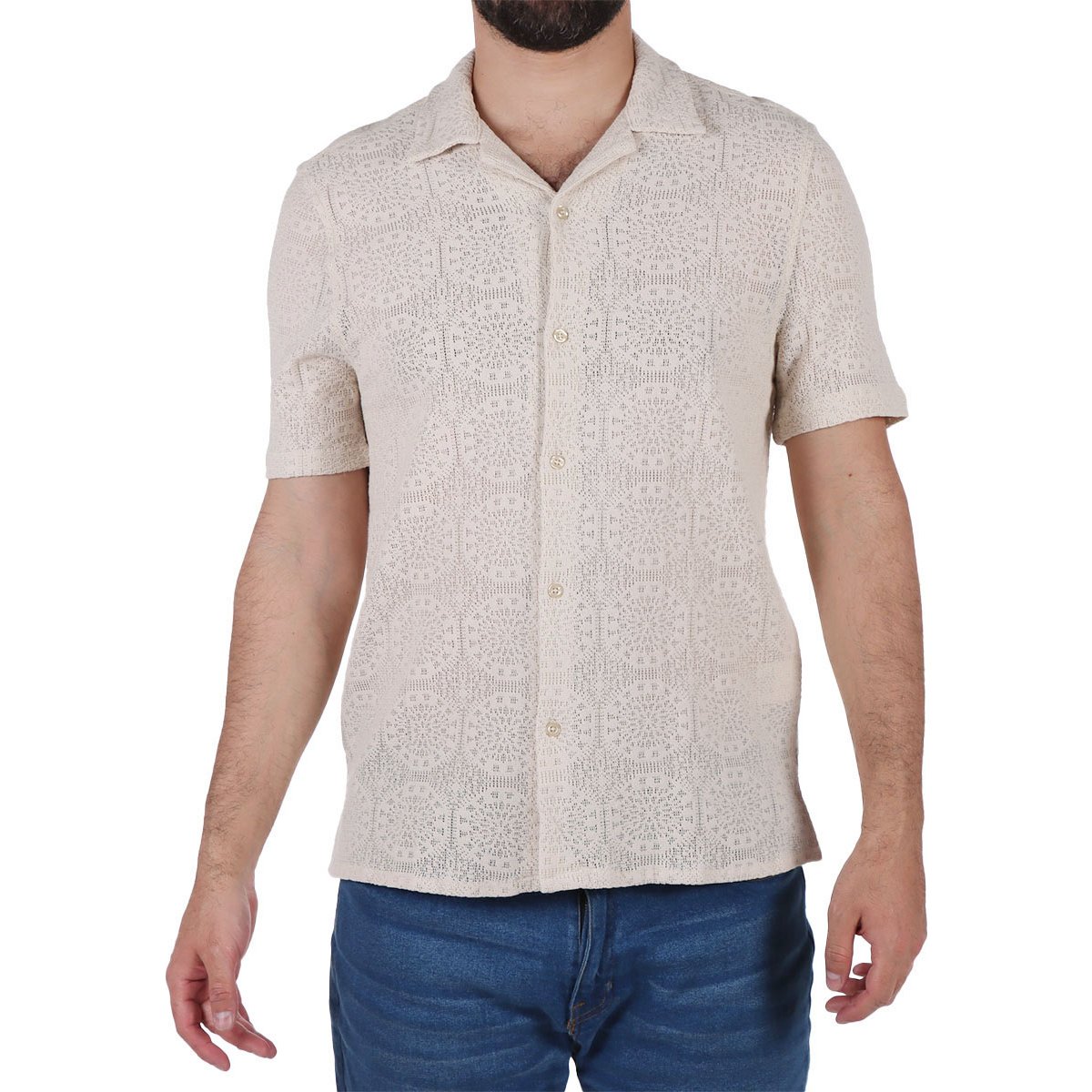 Camisa Ligera Cuello Camisero Bruno Magnani para Hombre