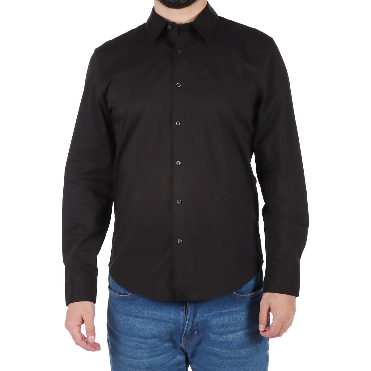 Camisa Lisa Manga Larga Corte Regular Bruno Magnani Hombre