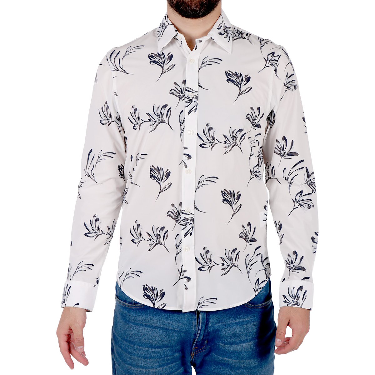 Camisa Manga Larga Estampada Floral Bruno Magnani Hombrecamisa Ml Estampada Bm126-Di3001 Bruno Magnani