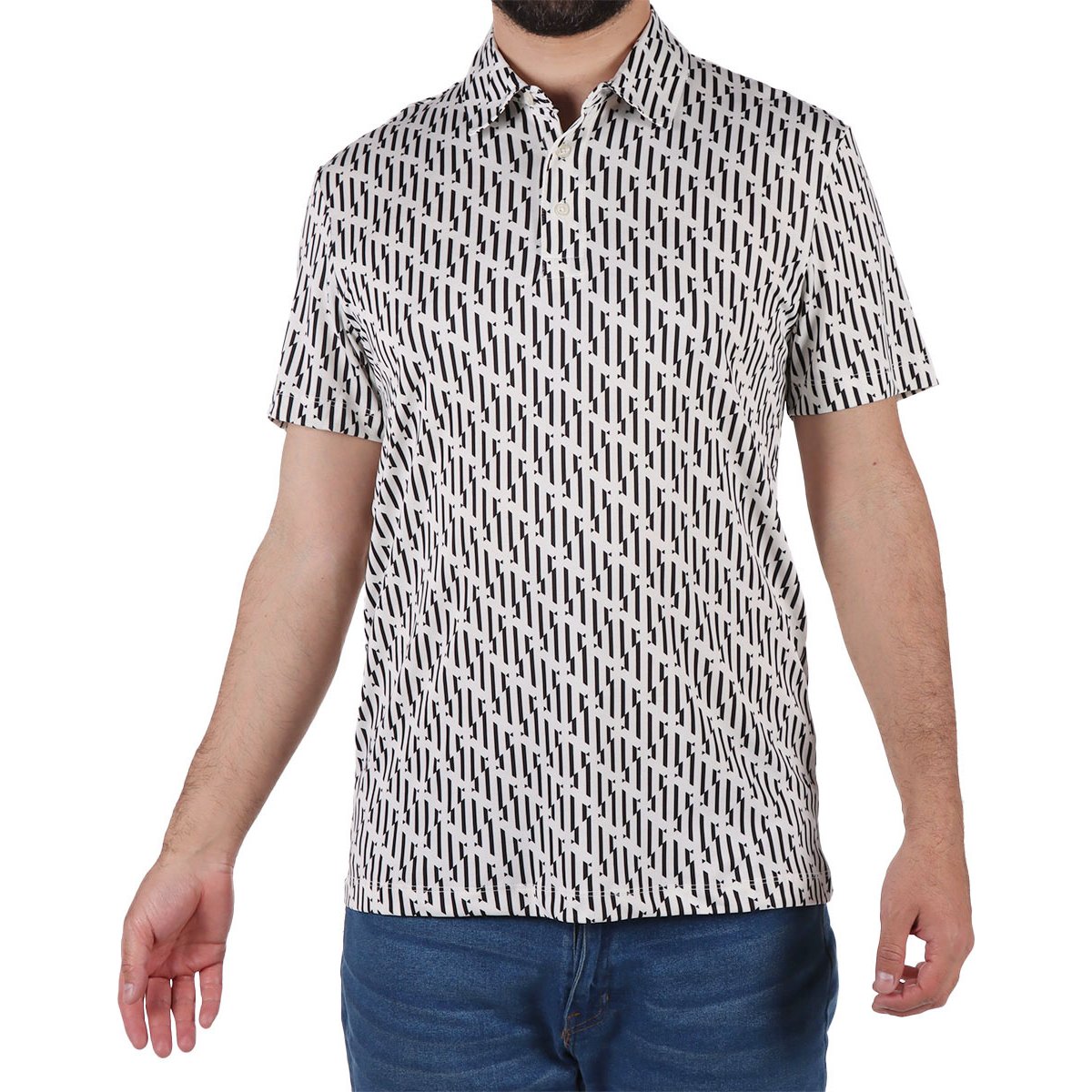 Playera Polo Estampado Geométrico Bruno Magnani para Hombre