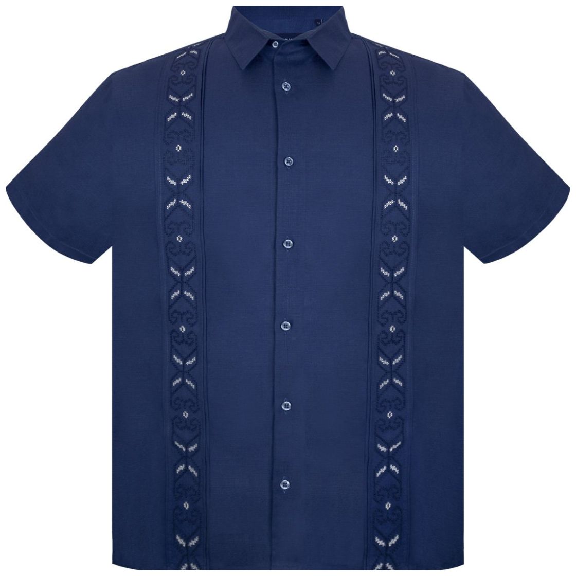 Guayabera Bordado y Alforzas Cancumisa Manga Corta para Hombre Plus