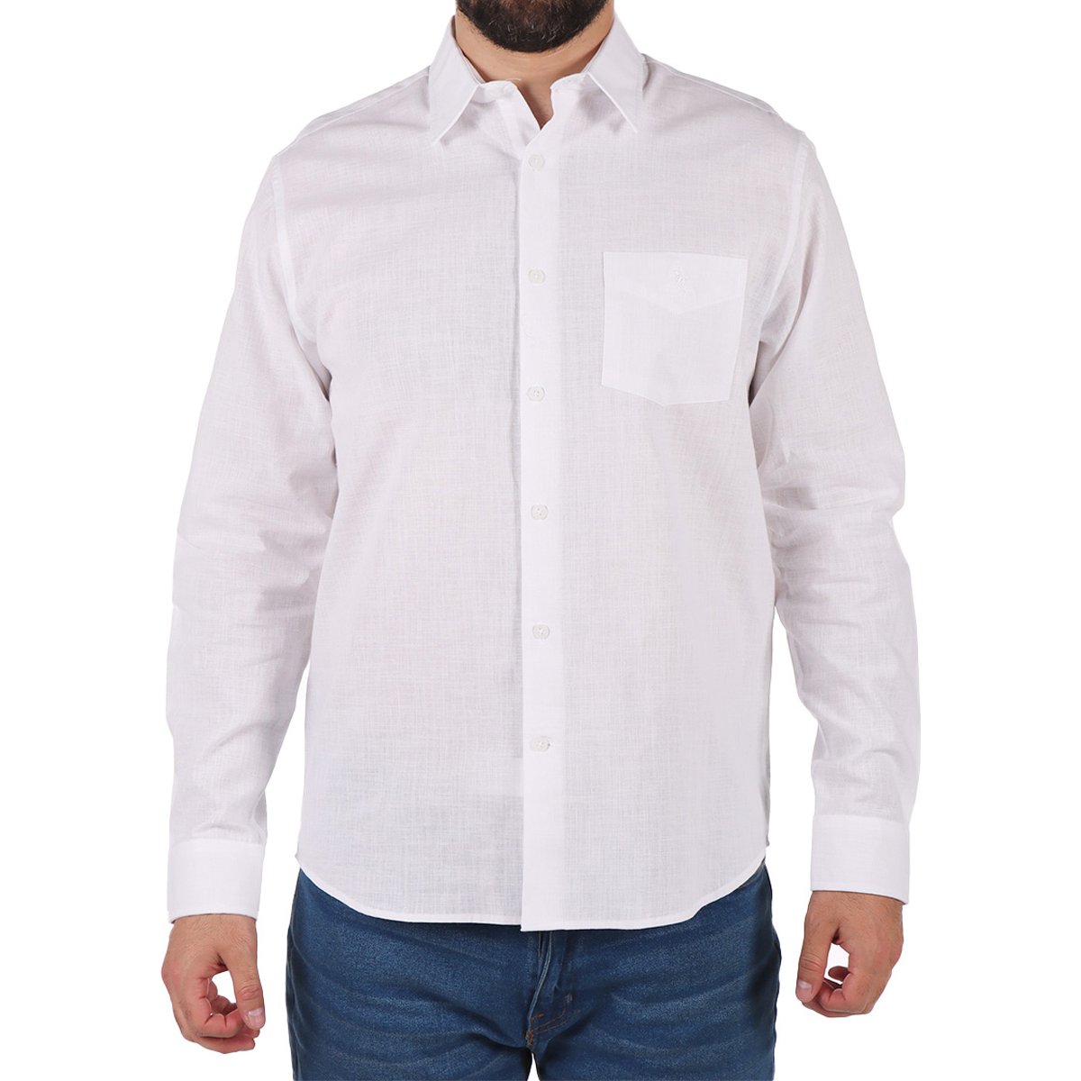 Camisa Lino Corte Regular Polo Club para Hombre