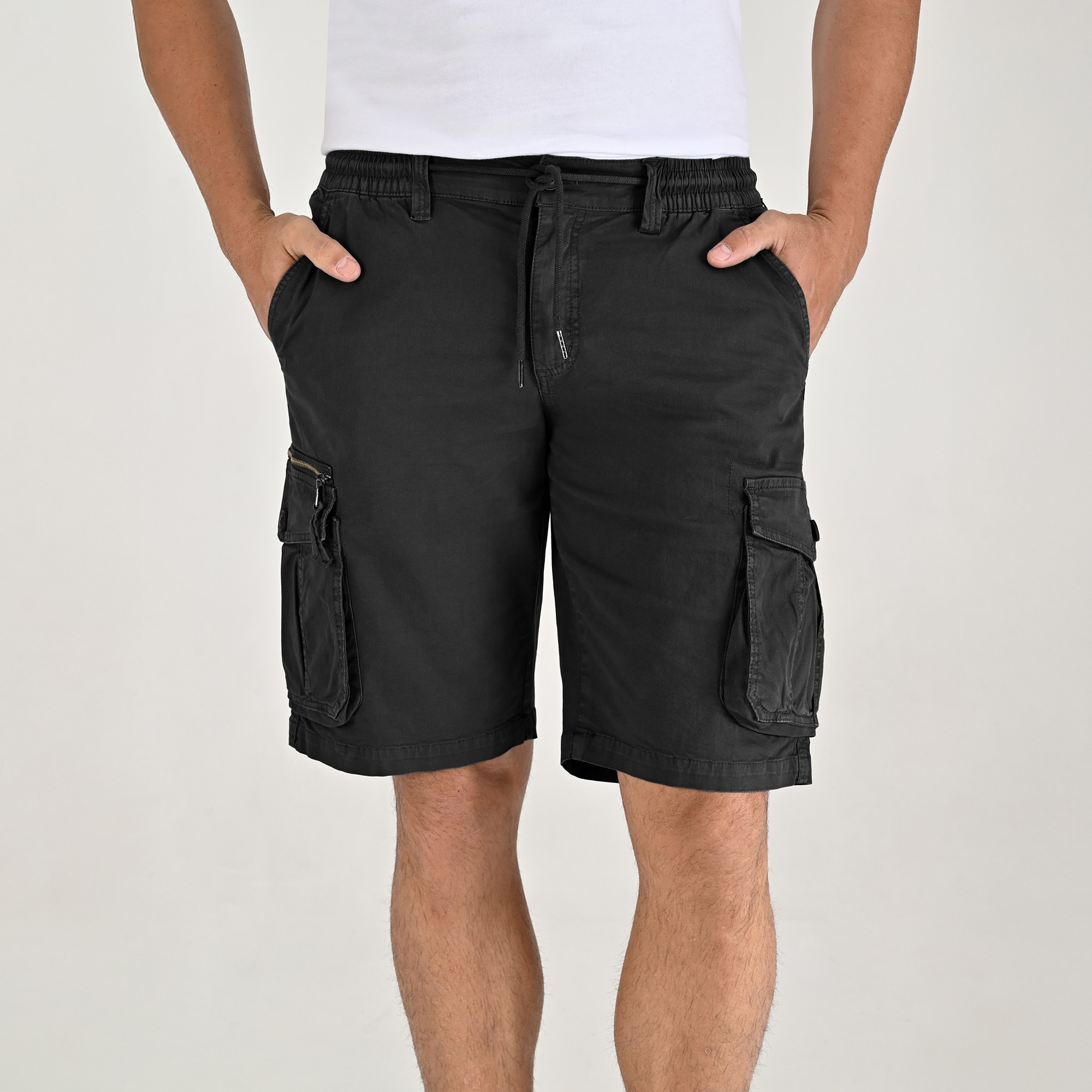 Bermuda Cargo Supply Negro Cintura Jogger para Hombre