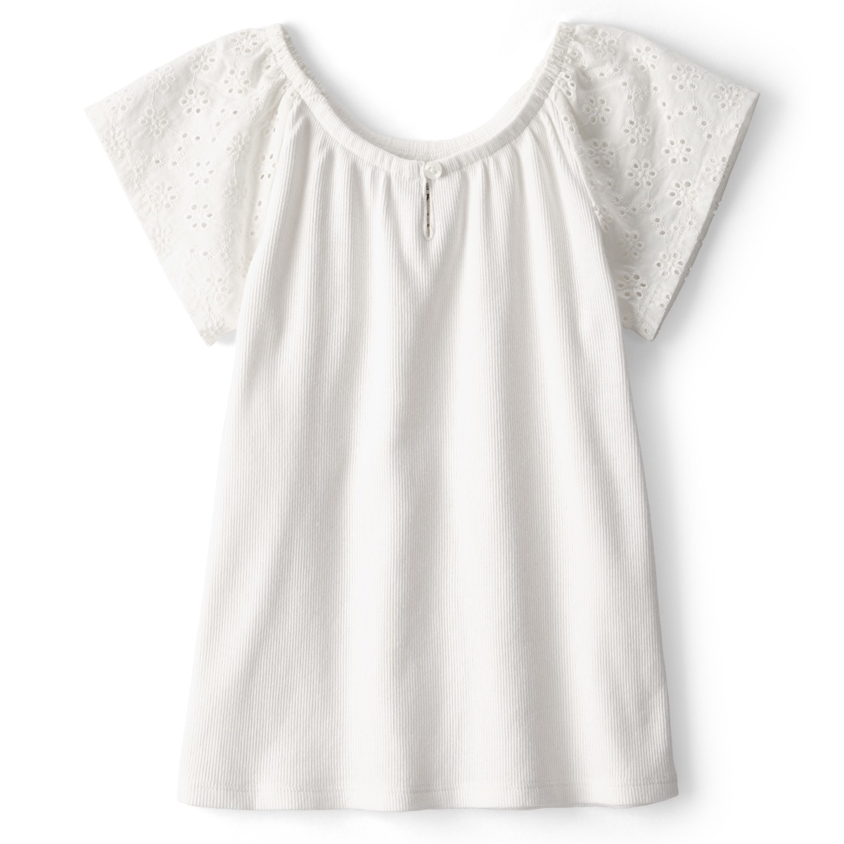 Blusa en Rib Carter's Manga Corta con Diseño Bordado para Niña