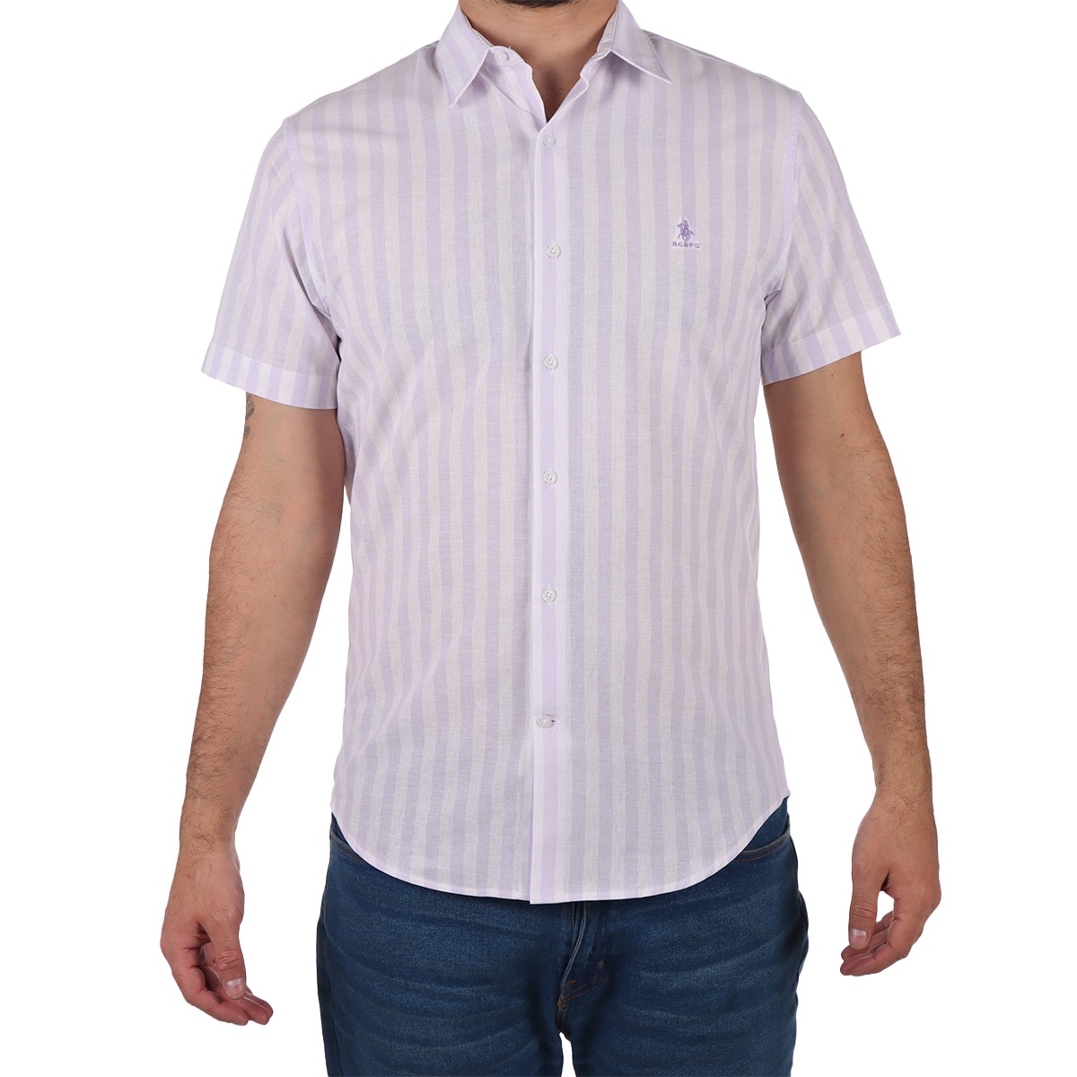 Camisa Manga Corta Rayas Polo Club Hombre