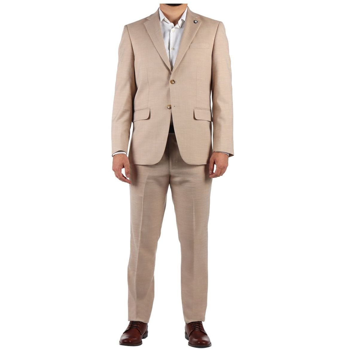 Traje de Vestir Liso Regular Fit Beige Chaps para Hombre